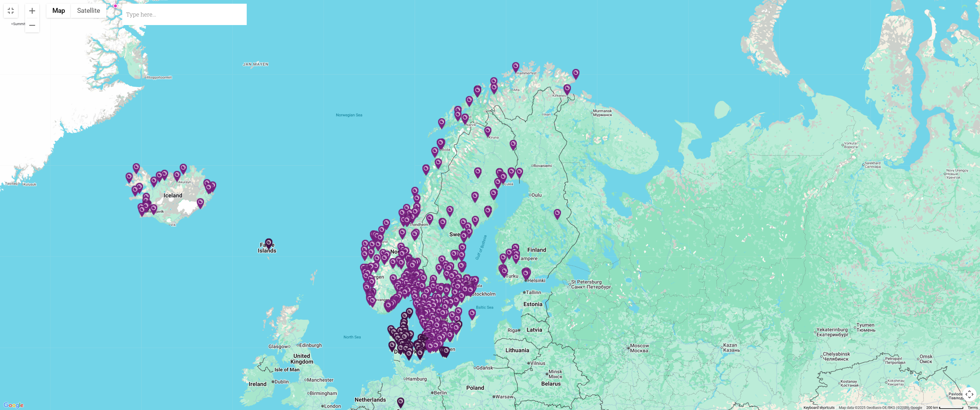 Map of Clearlii pharmacies across the Nordics